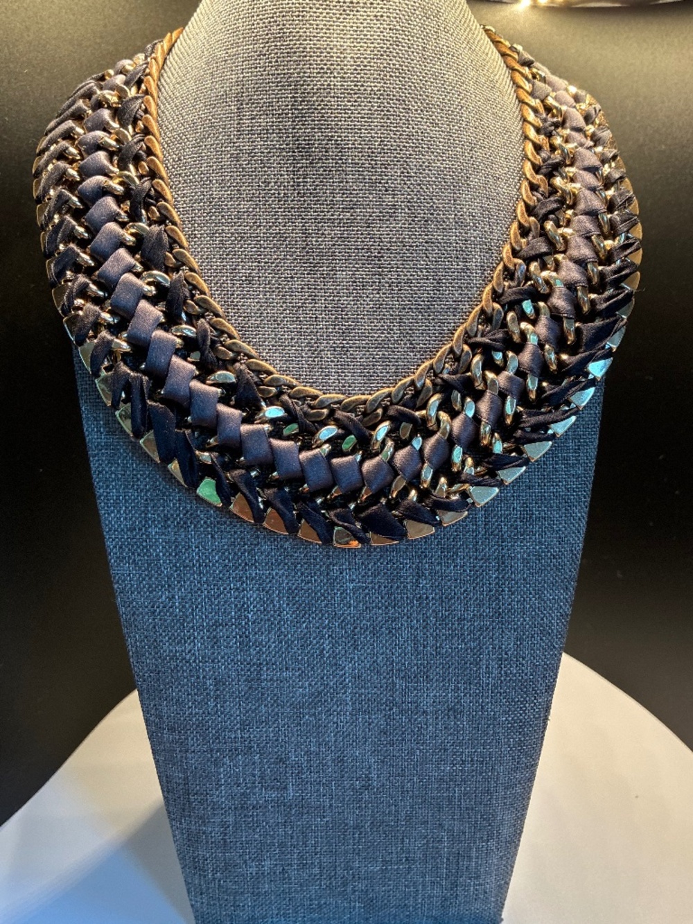 Stella & Dot gray, black and gold Tempest neclklace.